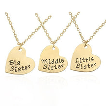 Carica l&#39;immagine nel visualizzatore di Gallery, Trendy Puzzle Heart Necklace For Women Big Sis Little Sis 3 Sisters Pendants &amp; Necklaces BFF Friends Creative Charms Jewelry