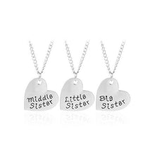 Carica l&#39;immagine nel visualizzatore di Gallery, Trendy Puzzle Heart Necklace For Women Big Sis Little Sis 3 Sisters Pendants &amp; Necklaces BFF Friends Creative Charms Jewelry