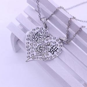 Trendy Puzzle Heart Necklace For Women Big Sis Little Sis 3 Sisters Pendants & Necklaces BFF Friends Creative Charms Jewelry