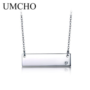 Genuine 925 Sterling Silver Custom Name Bar Necklaces Pendants For Women Love Party Personalized Gift Fine Jewelry