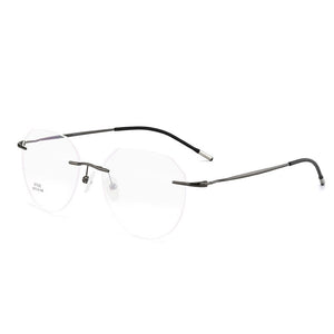 Ultralight Titanium Alloy Rimless Men Glasses Frame Square Eyeglasses Myopia Prescription Frames For Women Optical Eye Glass