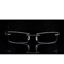 Load image into Gallery viewer, Ultralight Titanium Rimless Glasses Gold Men Small Square Frameless Eyeglasses Frame Women Optical Frame Flexible Slim Leg