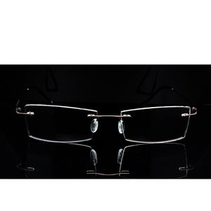 Ultralight Titanium Rimless Glasses Gold Men Small Square Frameless Eyeglasses Frame Women Optical Frame Flexible Slim Leg