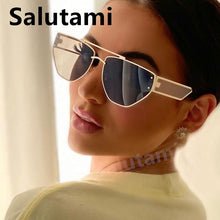 Load image into Gallery viewer, Unique Irregular Hollow Square Sunglasses For Women  Brand Double Bridge Black Brown Sun Glasses Female Uv400 Shades Men