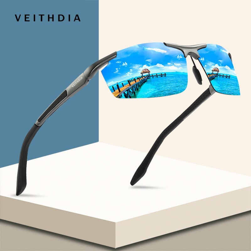 VEITHDIA Aluminum Magnesium Sport Sunglasses Polarized Men Coating