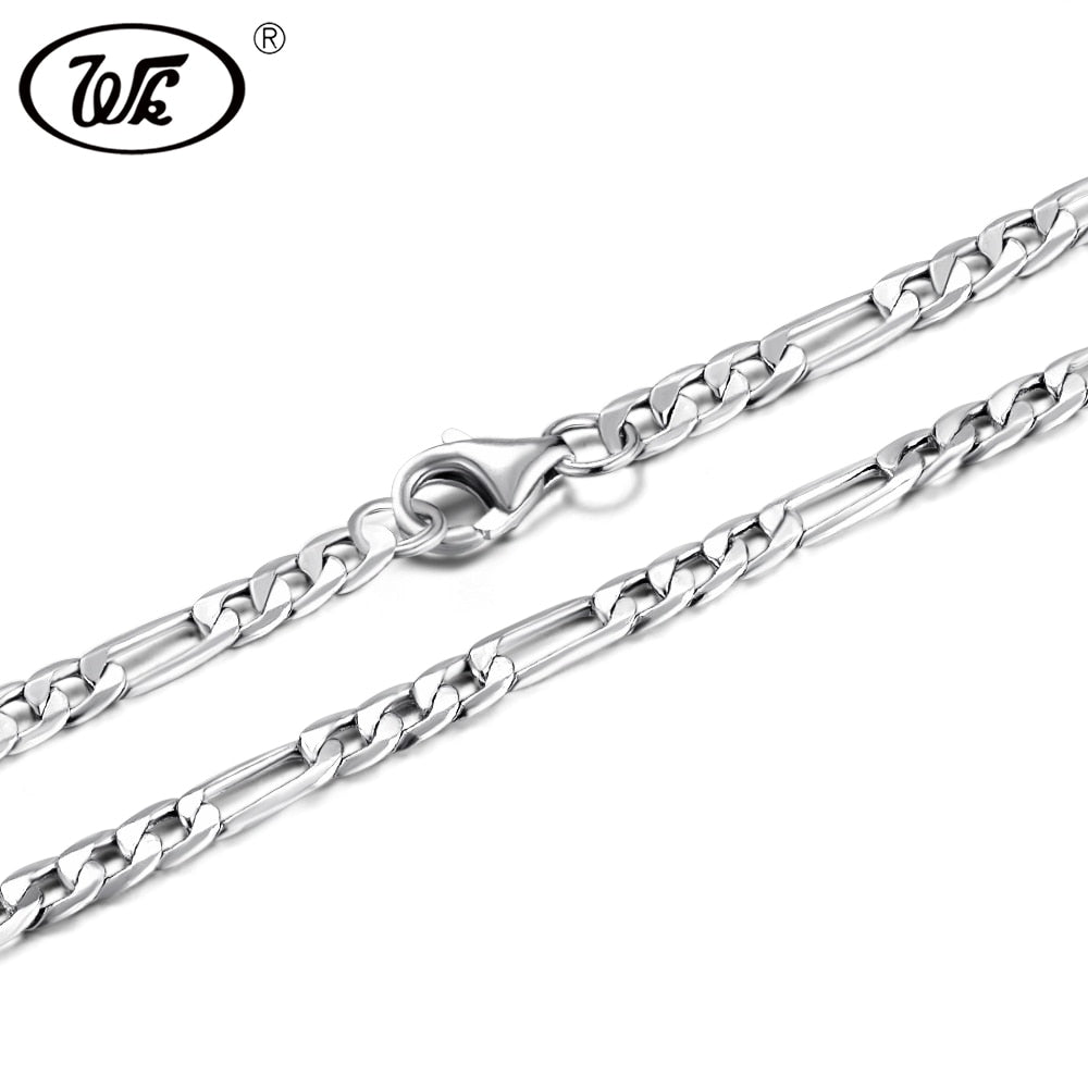 50CM-75CM 3MM 925 Sterling Silver Figaro Chain Men Male Mens Silver Necklace Chains Jewelry 20 22 24 26 28 30 Inch 2018 NM021