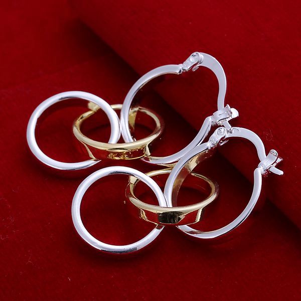 Wholesale High Quality Jewelry 925 jewelry silver plated Tripe Ring Earrings for Women best gift SMTE141