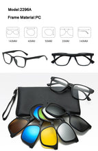 Carica l&#39;immagine nel visualizzatore di Gallery, With 5 clip on Polarized Sunglasses Magnetic Adsorbent Glasses Frame Men Women Optical Spectacle Frame myopia eyeglasses