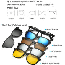 Load image into Gallery viewer, With 5 clip on Polarized Sunglasses Magnetic Adsorbent Glasses Frame Men Women Optical Spectacle Frame myopia eyeglasses