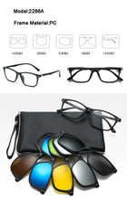 Carica l&#39;immagine nel visualizzatore di Gallery, With 5 clip on Polarized Sunglasses Magnetic Adsorbent Glasses Frame Men Women Optical Spectacle Frame myopia eyeglasses