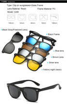 Load image into Gallery viewer, With 5 clip on Polarized Sunglasses Magnetic Adsorbent Glasses Frame Men Women Optical Spectacle Frame myopia eyeglasses