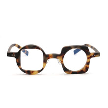 Load image into Gallery viewer, Women Hand Made Retro Eyeglass Frames Men Round Square Nerd Glasses Frame Rx Spectacles leopard Print Mismatch 2023 Eyewear