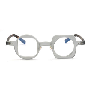 Women Hand Made Retro Eyeglass Frames Men Round Square Nerd Glasses Frame Rx Spectacles leopard Print Mismatch 2023 Eyewear