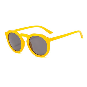 Xiu circle sunglasses retro round nude orange black yellow frame sun glasses smoke black lens vintage sunglass uv400