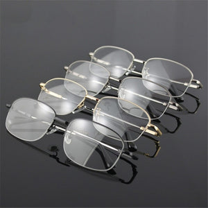 YOOSKE Memory Titanium Glasses Half Frame Optical Eyeglasses Frame Men Retro Half-frame Glasses Prescription Optical Frames