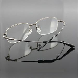 YOOSKE Memory Titanium Glasses Half Frame Optical Eyeglasses Frame Men Retro Half-frame Glasses Prescription Optical Frames