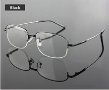 Carica l&#39;immagine nel visualizzatore di Gallery, YOOSKE Memory Titanium Glasses Half Frame Optical Eyeglasses Frame Men Retro Half-frame Glasses Prescription Optical Frames