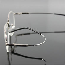 Carica l&#39;immagine nel visualizzatore di Gallery, YOOSKE Memory Titanium Glasses Half Frame Optical Eyeglasses Frame Men Retro Half-frame Glasses Prescription Optical Frames