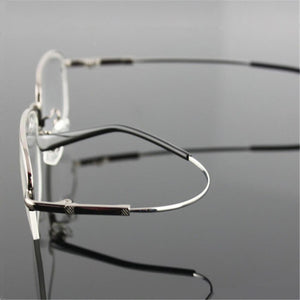 YOOSKE Memory Titanium Glasses Half Frame Optical Eyeglasses Frame Men Retro Half-frame Glasses Prescription Optical Frames