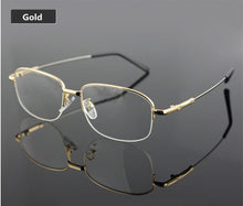 Carica l&#39;immagine nel visualizzatore di Gallery, YOOSKE Memory Titanium Glasses Half Frame Optical Eyeglasses Frame Men Retro Half-frame Glasses Prescription Optical Frames