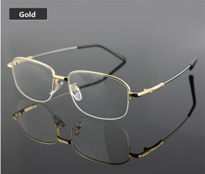 YOOSKE Memory Titanium Glasses Half Frame Optical Eyeglasses Frame Men Retro Half-frame Glasses Prescription Optical Frames