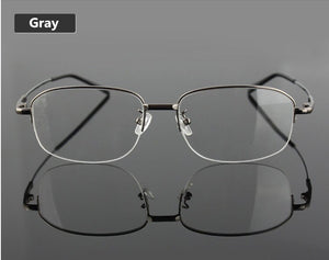 YOOSKE Memory Titanium Glasses Half Frame Optical Eyeglasses Frame Men Retro Half-frame Glasses Prescription Optical Frames