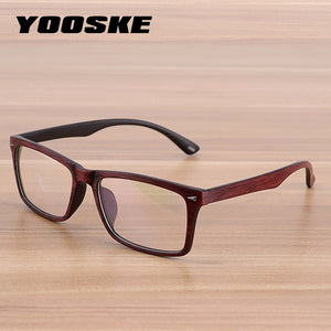 YOOSKE Men Retro Wooden Pattern Glasses Frame Women Classic Optical Spectacle Eyeglasses Style Bamboo Wood Eyewear