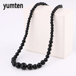 Obsidian Beads Necklace Women Nature Stone Jewelry Healing Crystals Short Necklaces Body Jewelry Kettingen Voor Vrouwen