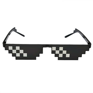 ZXWLYXGX Popular Mosaic Glasses 8 Bit MLG Pixelated Sunglasses Women Men Brand Thug Life Party Eyeglasses Vintage Sun Glasses