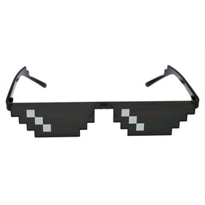 ZXWLYXGX Popular Mosaic Glasses 8 Bit MLG Pixelated Sunglasses Women Men Brand Thug Life Party Eyeglasses Vintage Sun Glasses