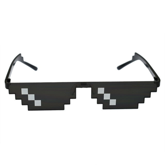 ZXWLYXGX Popular Mosaic Glasses 8 Bit MLG Pixelated Sunglasses Women Men Brand Thug Life Party Eyeglasses Vintage Sun Glasses