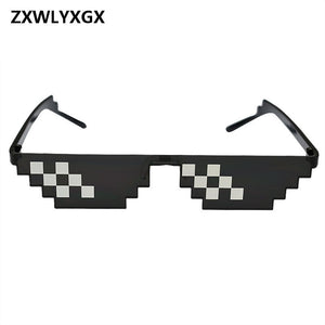 ZXWLYXGX Popular Mosaic Glasses 8 Bit MLG Pixelated Sunglasses Women Men Brand Thug Life Party Eyeglasses Vintage Sun Glasses