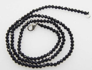 black spinel round faceted 3mm 16inch wholesale beads nature choker necklace