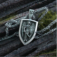 Load image into Gallery viewer, 1pcs dropshipping men necklace Archangel St.Michael Protect Me Saint Shield Protection Charm russian orhodox pendant