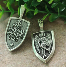 Load image into Gallery viewer, 1pcs dropshipping men necklace Archangel St.Michael Protect Me Saint Shield Protection Charm russian orhodox pendant