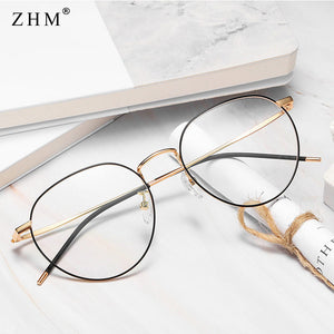 metal frame glasses blue light protection men black gold computer round frames eyeglasses prescription woman dropship