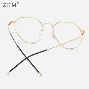 metal frame glasses blue light protection men black gold computer round frames eyeglasses prescription woman dropship