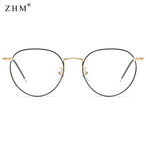 metal frame glasses blue light protection men black gold computer round frames eyeglasses prescription woman dropship