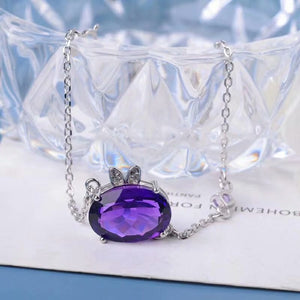 925 sterling silver piezoelectric amethyst Bracelets fine Jewelry women trendy party classic 2018 new bsl101401agz